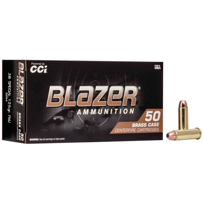 CCI 5204 Blazer Brass Handgun 38Special 125gr Full Metal Jacket 50 Per Box/20 Case