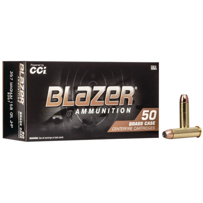 CCI 5207 Blazer Brass Handgun 357Mag 158gr Jacketed Hollow Point 50 Per Box/20 Case