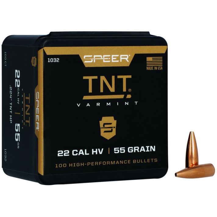 Speer 1032 TNT22Cal 55gr Jacketed Hollow Point 100 Per Box/5 Case