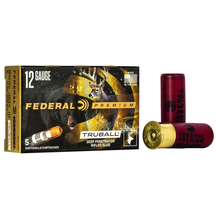 Federal PB127DPRS Premium Vital-Shok TruBall Deep Penetrator 12Gauge 2.75" 1oz RifledSlug Shot 5 Per Box/50 Case