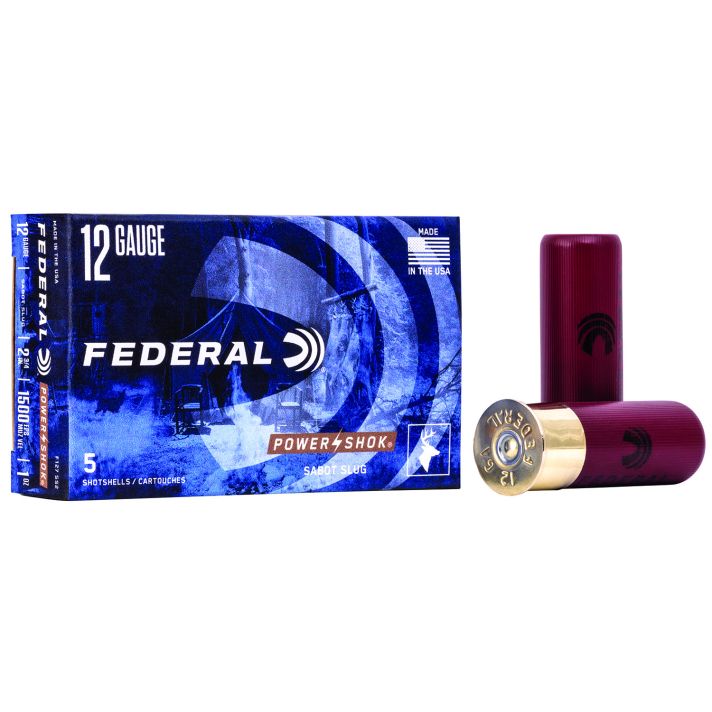 Federal F127SS2 Power-Shok Shotshell 12Gauge 2.75" 1oz SabotSlug Shot 5 Per Box/50 Case