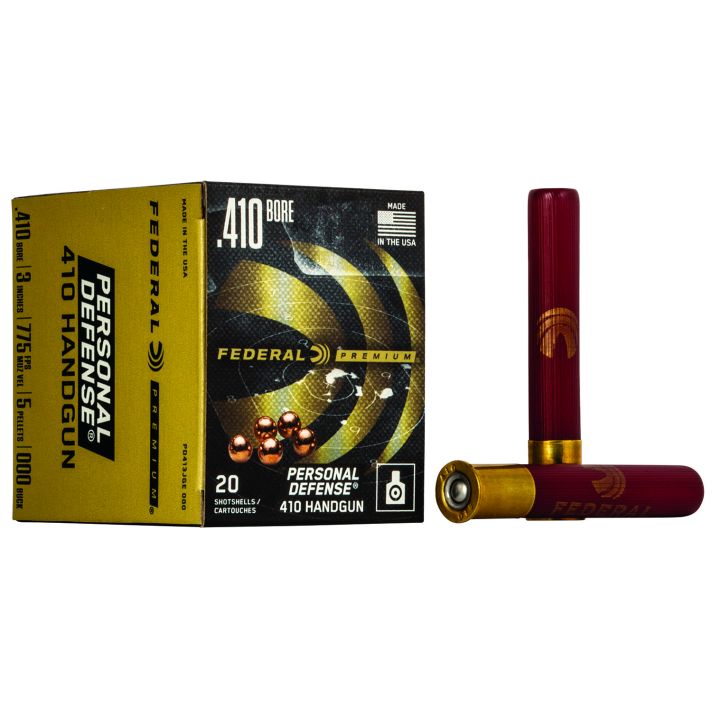 Federal PD413JGE000 Premium Personal Defense 410Gauge 3" 5Pellets 000BuckShot 20 Per Box/10 Case