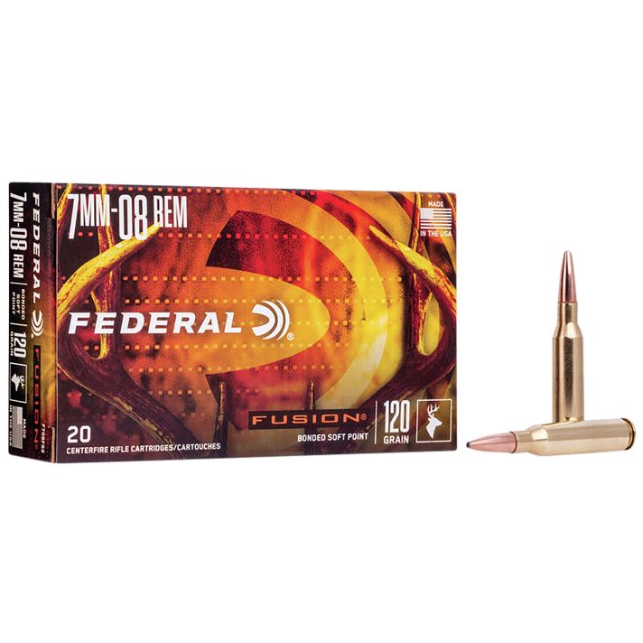 Federal F708FS2 Fusion7mm-08Rem 120gr Bonded Soft Point 20 Per Box/10 Case
