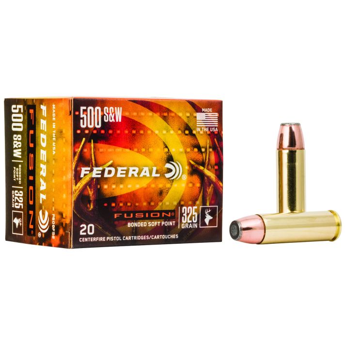 Federal F500FS2 Fusion Handgun 500S&W Mag 325gr Fusion Soft Point 20 Per Box/10 Case