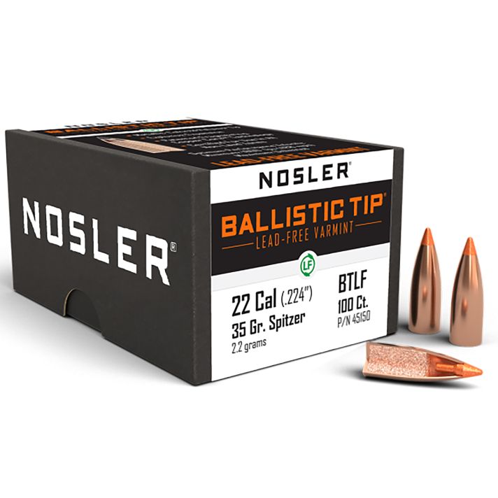 Nosler 45150 Ballistic Tip22Cal 35gr Ballistic Tip Lead Free 100/Box