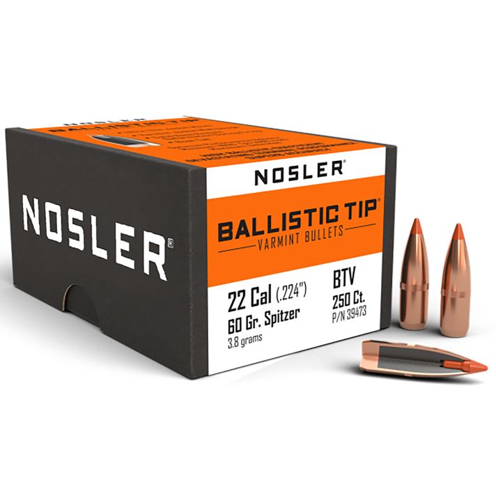 Nosler 39473 Ballistic Tip22Cal 60gr Ballistic Tip Varmint 250/Box