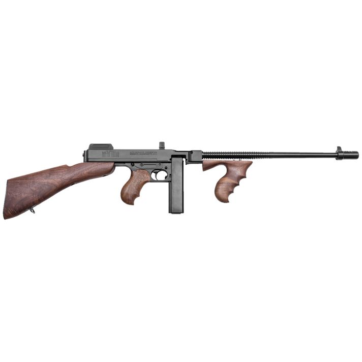 Thompson T1B 1927A-1 Deluxe 45 ACP Caliber with 16.50" Barrel, 20+1 Capacity Stick Magazine, Blued Metal Finish, Walnut Removable Fixed Stock & Wood Grip Right Hand