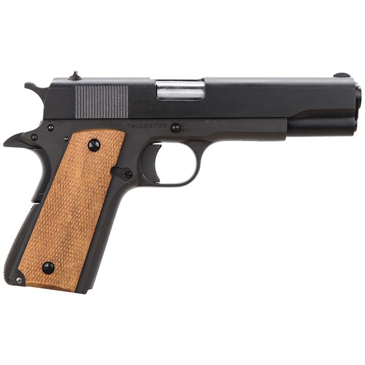 Taylors & Company 230003 191145 ACP Caliber with 5" Barrel, 7+1 Capacity, Overall Black Parkerized Finish Steel, Beavertail Frame, Serrated Steel Slide & Checkered Walnut Grip