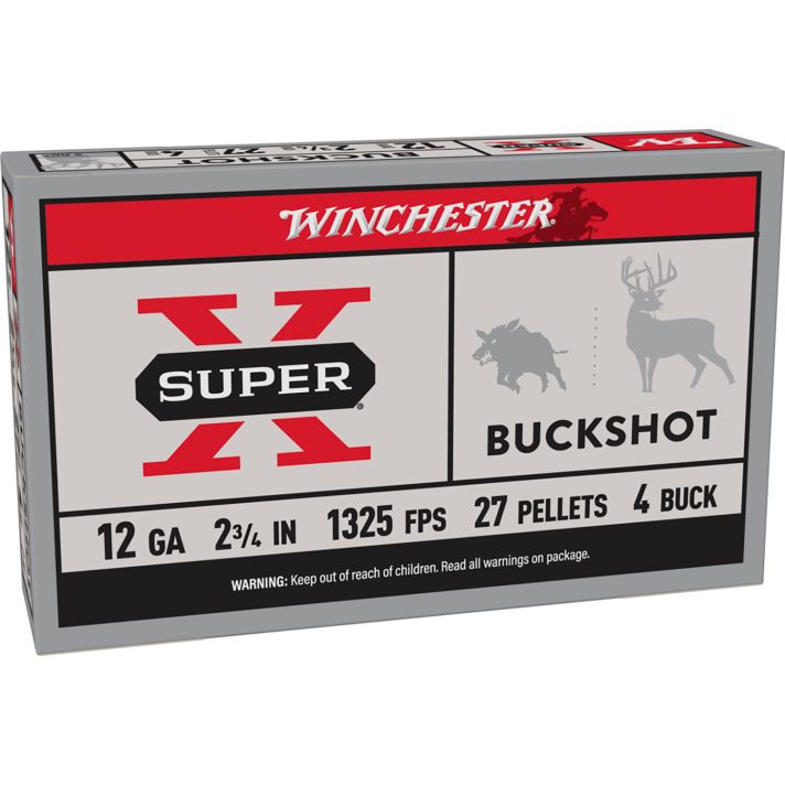 Winchester Ammo XB124 Super X12Gauge 2.75" 27Pellets 4Buck Shot 5 Per Box/50 Case