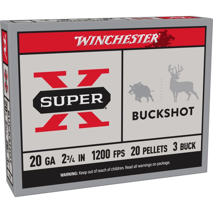 Winchester Ammo XB203 Super X20Gauge 2.75" 20Pellets 3Buck Shot 5 Per Box/50 Case