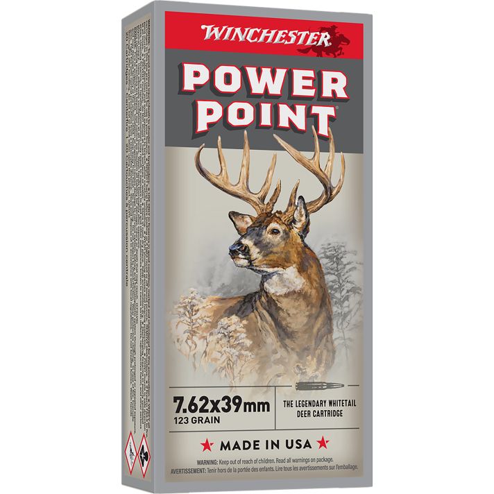 Winchester Ammo X76239 Power-Point7.62x39mm 123gr 20 Per Box/10 Case