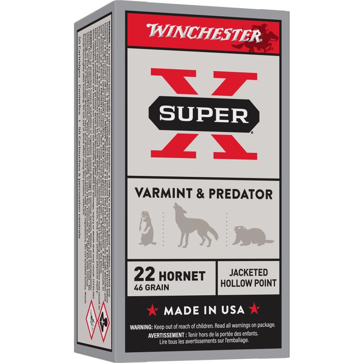 Winchester Ammo X22H2 Super X22Hornet 46gr Jacketed Hollow Point 50 Per Box/10 Case