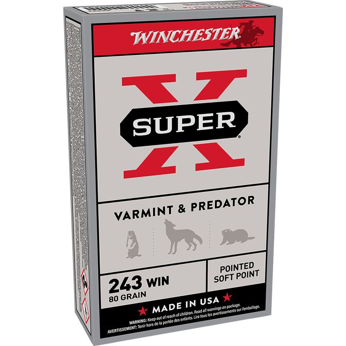 Winchester Ammo X2431 Super X243Win 80gr Jacketed Soft Point 20 Per Box/10 Case