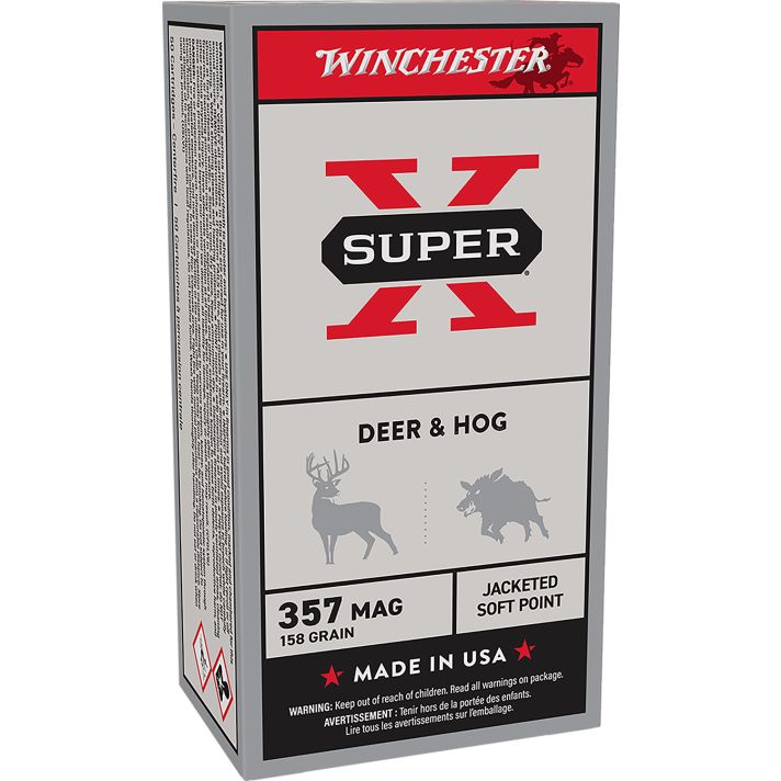 Winchester Ammo X3575P Super X357Mag 158gr Jacketed Soft Point 50 Per Box/10 Case