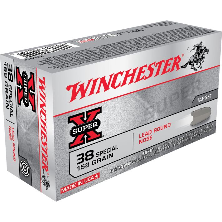 Winchester Ammo X38S1P Super X38Special 158gr Lead Round Nose 50 Per Box/10 Case