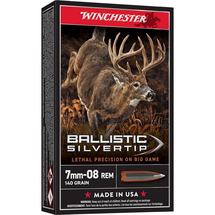 Winchester Ammo SBST708 Ballistic Silvertip7mm-08Rem 140gr Rapid Controlled Expansion Polymer Tip 20 Per Box/10 Case