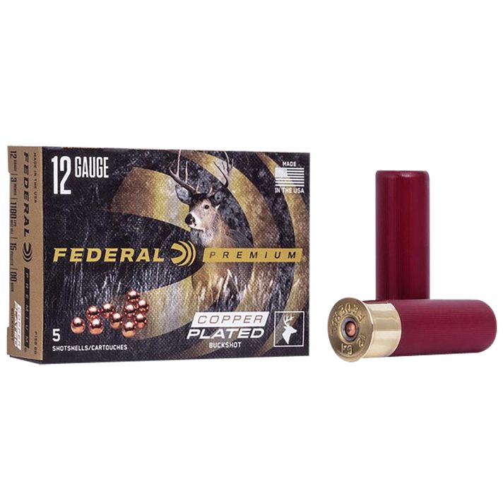 Federal P15800 Premium Buckshot 12Gauge 3" 1 7/8oz 00BuckShot 5 Per Box/50 Case