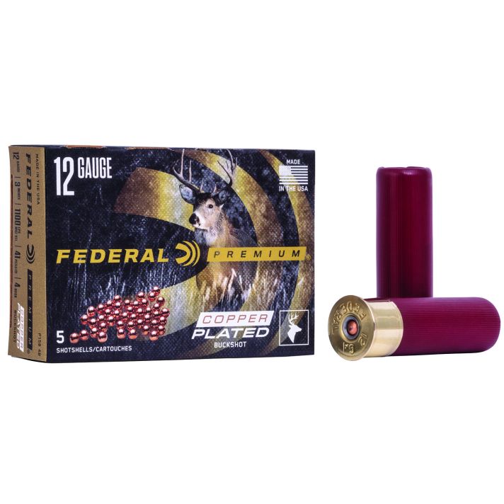 Federal P1584B Premium Magnum 12Gauge 3" 41Pellets 2oz 4BuckShot 5 Per Box/50 Case
