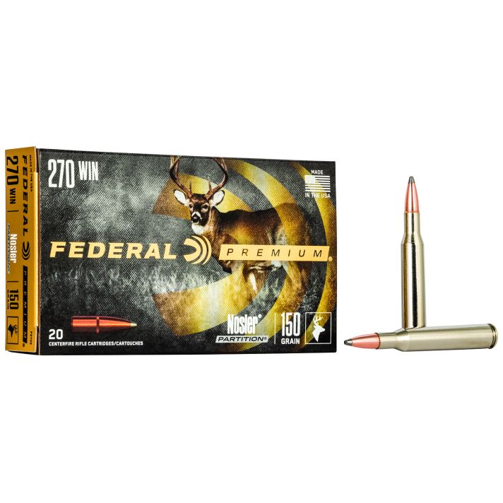 Federal P270E Premium270Win 150gr Nosler Partition 20 Per Box/10 Case