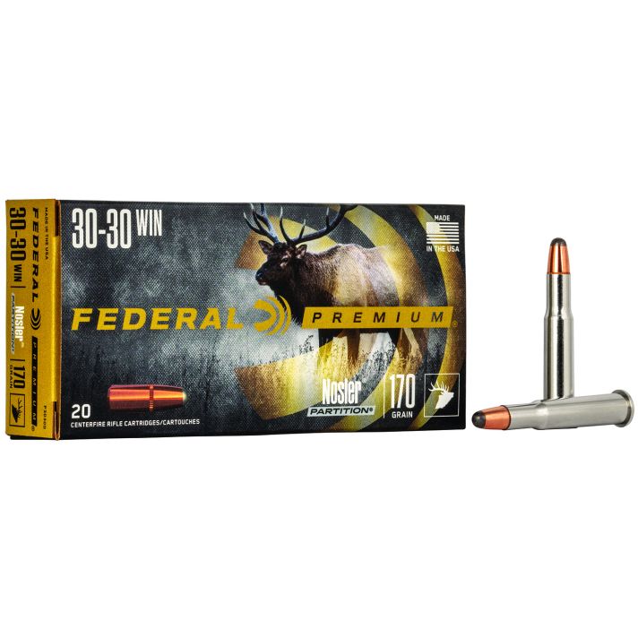 Federal P3030D Premium30-30Win 170gr Nosler Partition 20 Per Box/10 Case