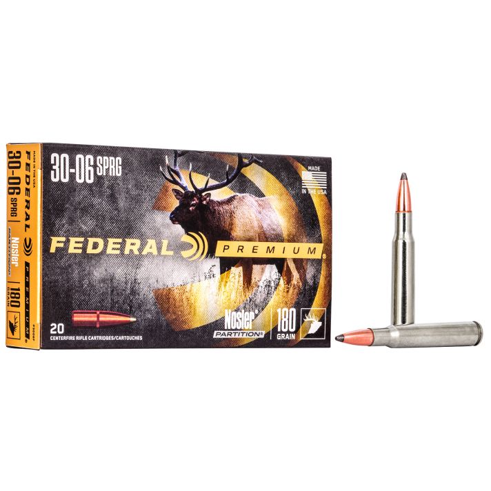 Federal P3006F Premium30-06Springfield 180gr Nosler Partition 20 Per Box/10 Case