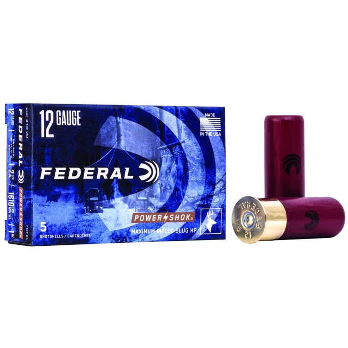 Federal F127RS Power-Shok Shotshell 12Gauge 2.75" 1oz RifledSlug Shot 5 Per Box/50 Case