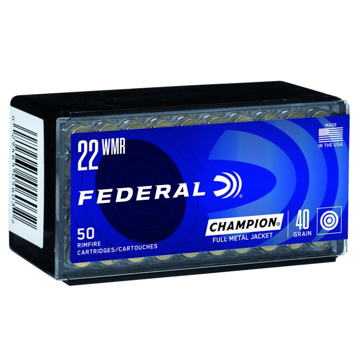 Federal 737 Champion Training Rimfire 22WMR 40gr Full Metal Jacket 50 Per Box/60 Case