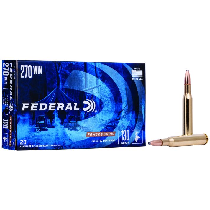 Federal 270A Power-Shok270Win 130gr Jacketed Soft Point 20 Per Box/10 Case