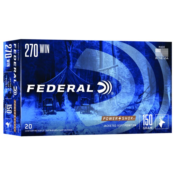 Federal 270B Power-Shok270Win 150gr Jacketed Soft Point 20 Per Box/10 Case