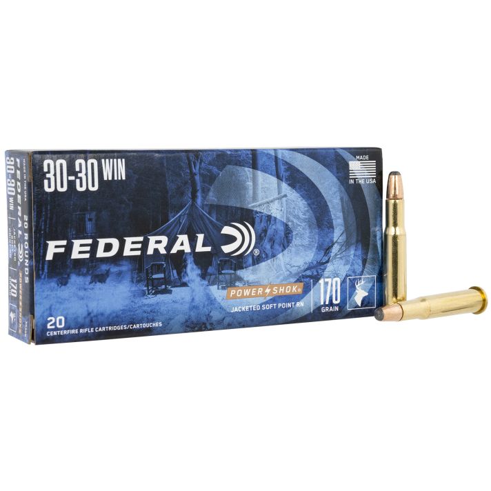Federal 3030B Power-Shok30-30Win 170gr Jacketed Soft Point 20 Per Box/10 Case