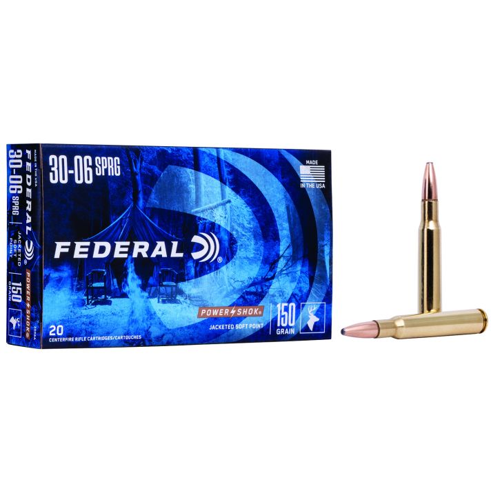 Federal 3006A Power-Shok30-06Springfield 150gr Jacketed Soft Point 20 Per Box/10 Case