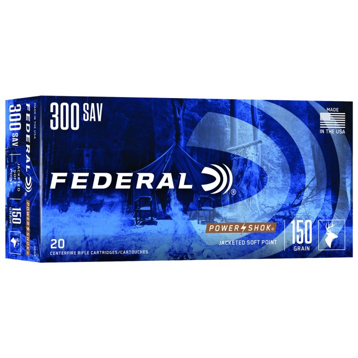 Federal 300A Power-Shok300Savage 150gr Jacketed Soft Point 20 Per Box/10 Case