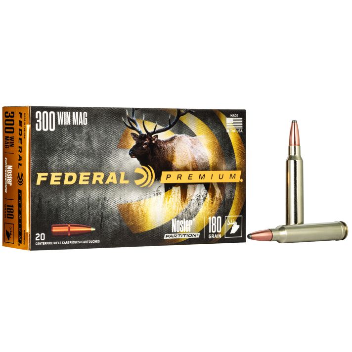 Federal P300WD2 Premium300WinMag 180gr Nosler Partition 20 Per Box/10 Case