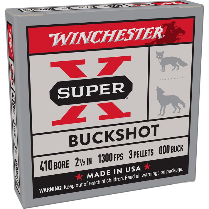 Winchester Ammo XB41000 Super X410Gauge 2.50" 3Pellets 000Buck Shot 5 Per Box/50 Case