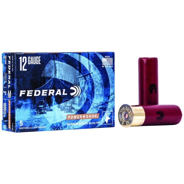 Federal F131RS Power-Shok Shotshell 12Gauge 3" 1 1/4oz RifledSlug Shot 5 Per Box/50 Case