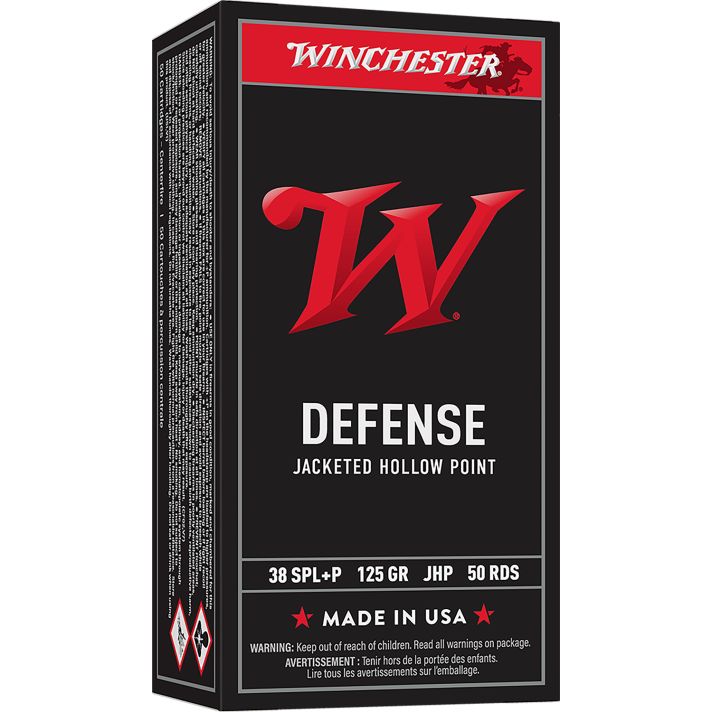 Winchester Ammo USA38JHP USA38Special+P 125gr Jacketed Hollow Point 50 Per Box/10 Case