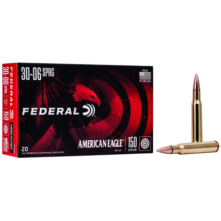 Federal AE3006N American Eagle Rifle 30-06Springfield 150gr Full Metal Jacket Boat Tail 20 Per Box/25 Case