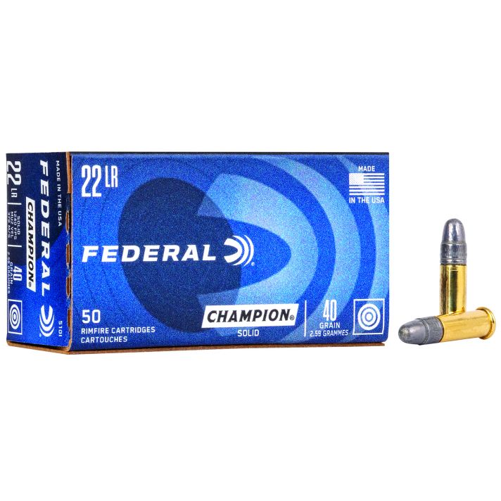 Federal 510 Champion Training Rimfire 22LR 40gr Lead Round Nose 50 Per Box/100 Case