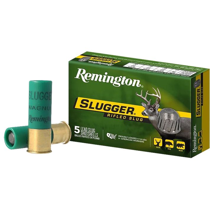 Remington Ammunition 20300 Slugger12 Gauge 2.75" 1 oz Rifled Slug Shot 5 Per Box/ 50 Cs
