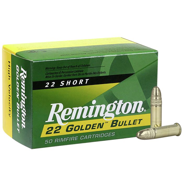 Remington Ammunition 21000 Golden Bullet22Short 29gr Plated Lead Round Nose 50 Per Box/100 Case