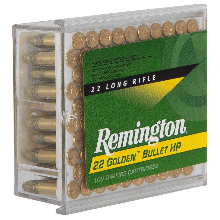 Remington Ammunition 21278 Golden Bullet Rimfire 22LR 36gr Plated Hollow Point 100 Per Box/50 Case