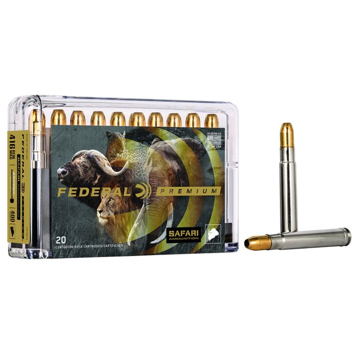Federal P416RT2 Premium Safari Cape-Shok 416RemMag 400gr Trophy Bonded Sledgehammer Solid 20 Per Box/10 Case
