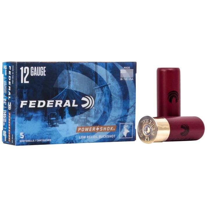 Federal H13200 Power-Shok Low Recoil 12Gauge 2.75" 9Pellets 1 3/16oz 00BuckShot 5 Per Box/50 Case