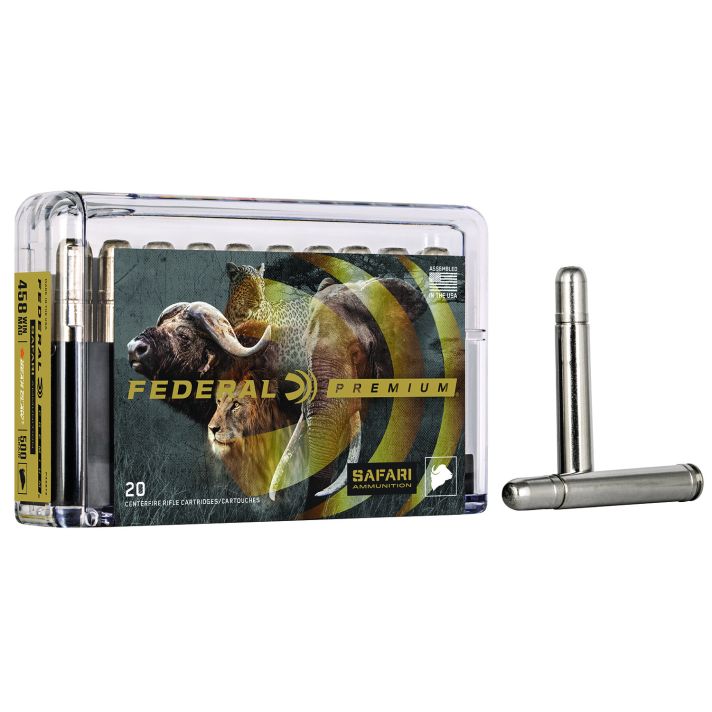 Federal P458T2 Premium Safari Cape-Shok 458WinMag 500gr Trophy Bonded Bear Claw 20 Per Box/10 Case