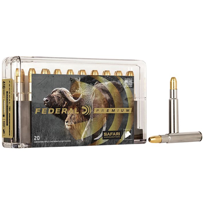 Federal P416T2 Premium Safari Cape-Shok 416Rigby 400gr Trophy Bonded Sledgehammer Solid 20 Per Box/10 Case