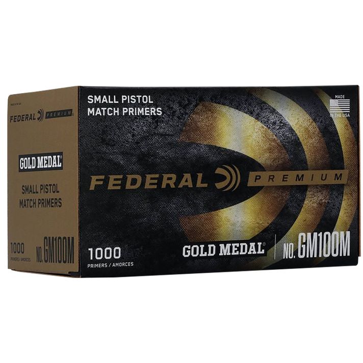Federal GM100M Gold Medal Premium Small Pistol Multi Caliber Handgun 1000 Per Box/5 Case