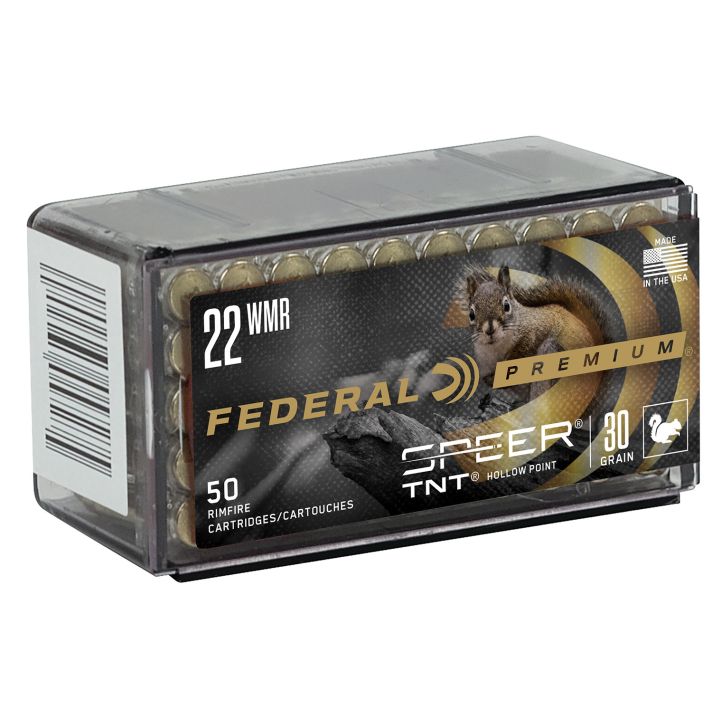 Federal P765 Premium Varmint & Predator 22WMR 30gr Speer TNT Hollow Point 50 Per Box/60 Case