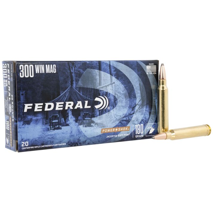 Federal 300WBS Power-Shok300WinMag 180gr Jacketed Soft Point 20 Per Box/10 Case