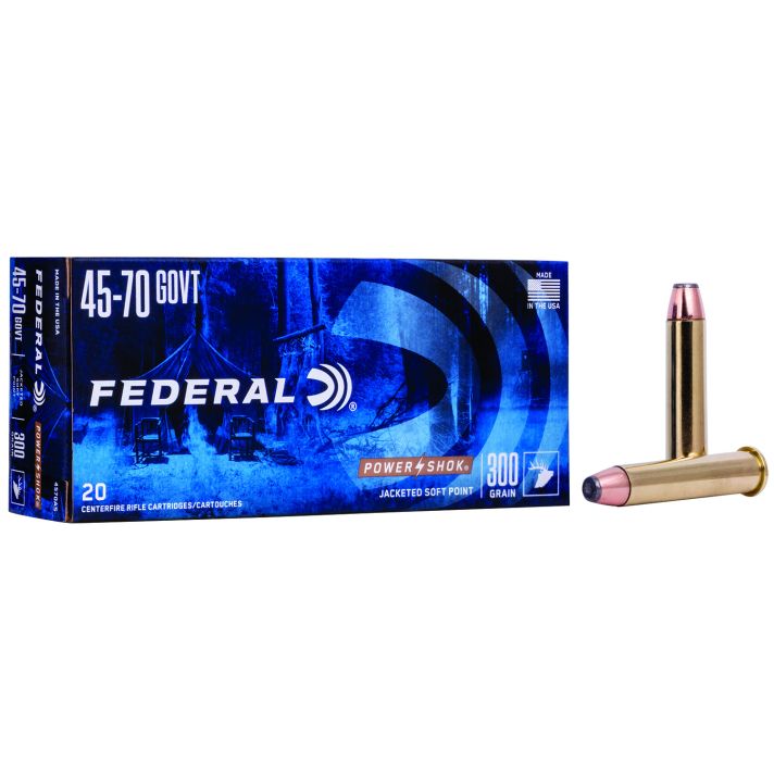 Federal 4570AS Power-Shok45-70Gov 300gr Jacketed Soft Point 20 Per Box/10 Case