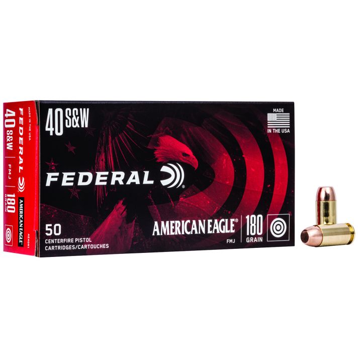 Federal AE40R1 American Eagle Handgun 40S&W 180gr Full Metal Jacket 50 Per Box/20 Case